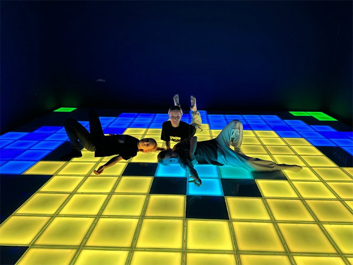 Interactive LED floor with guests