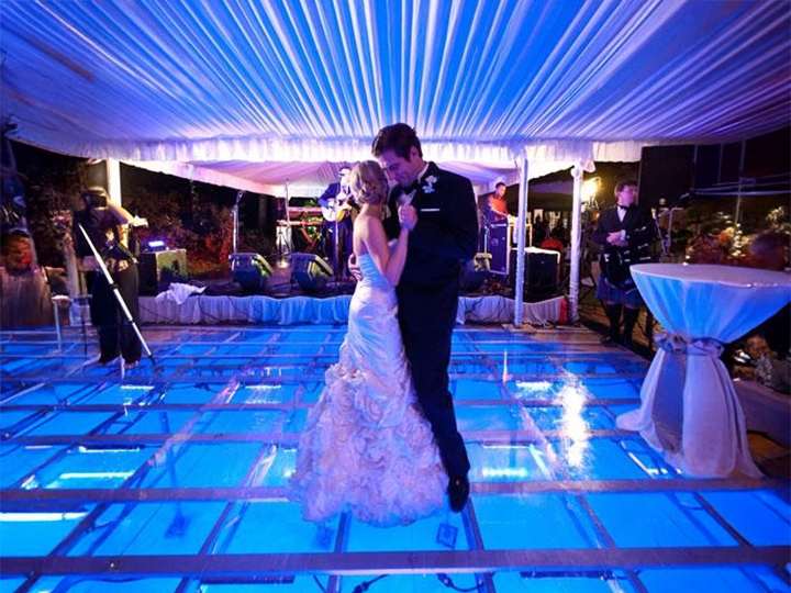 Outdoor swimming pools transparent floor