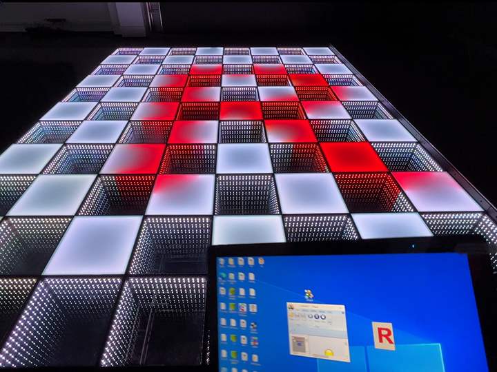 Simple wireless control of LED dance floor via tablet app