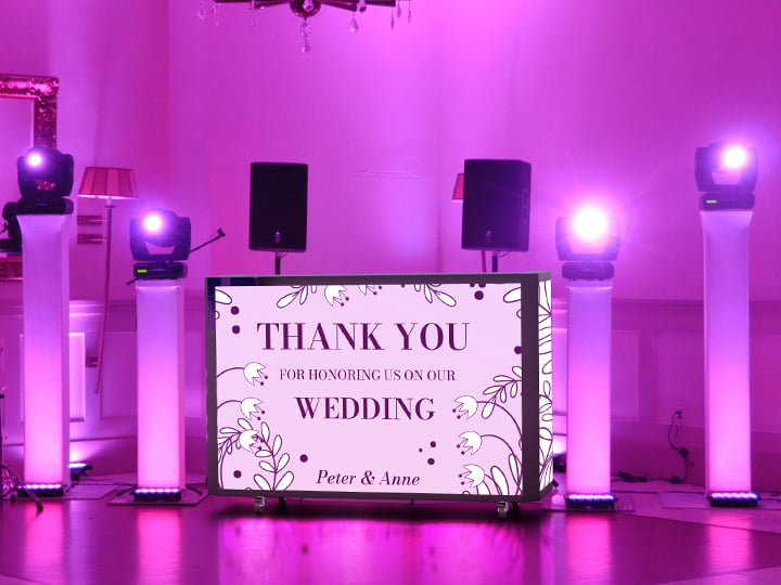 LED Screen DJ Booth in Wedding Deocr Scene Synchronization