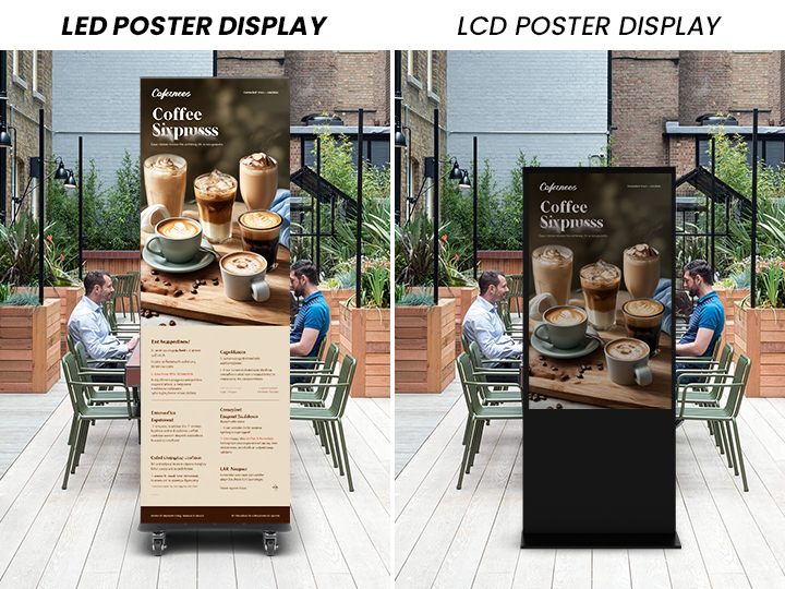 Bright LED video poster outshines a washed-out LCD screen