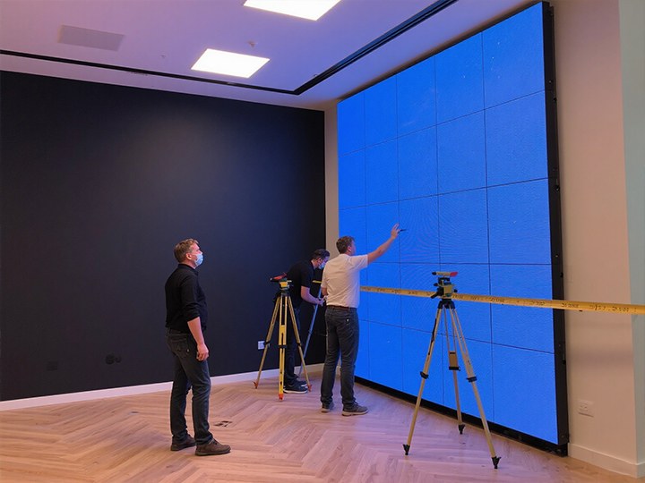 Team-conducting-site-survey-for-an-LED-wall-installation.
