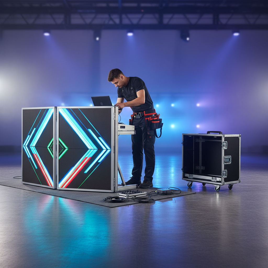 Foldable DJ LED screen booth single-technician setup