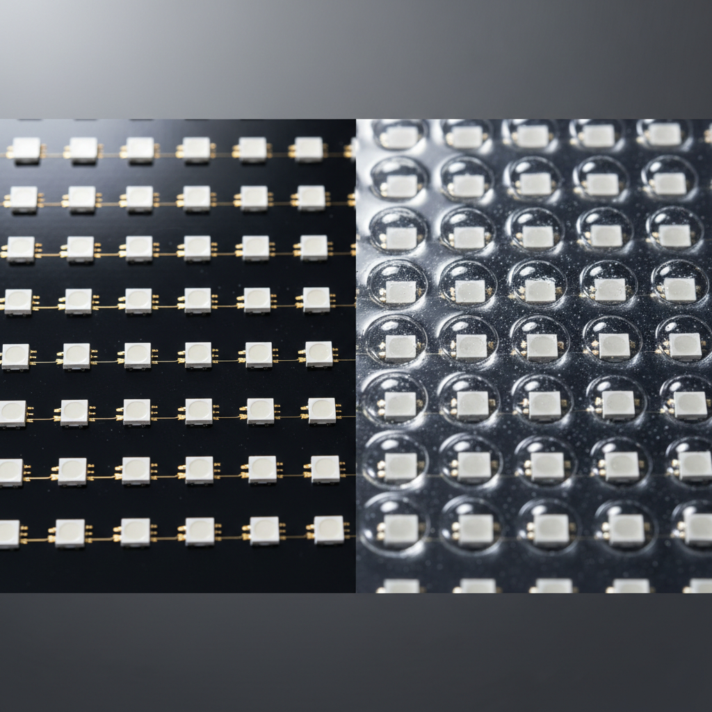 GOB epoxy resin LED module protection coating close-up